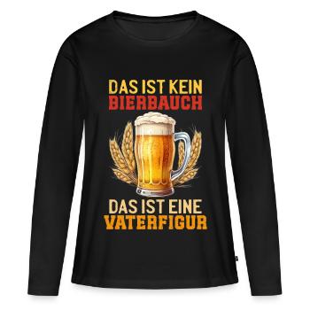 Vatertag DAS IST KEIN BIERBAUCH DAS IST VATERFIGUR - Frauen Premium Bio Langarmshirt - Schwarz - Vorne - Julia (174cm)