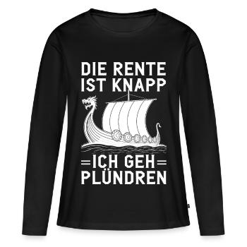 Pension Knapp Viking Raider - Women's Premium Organic Long Sleeve Shirt - black - Front - Julia (174cm)