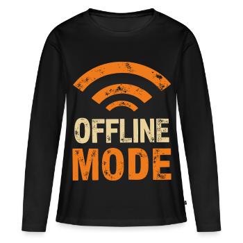 Enfin dans la zone morte – mode hors ligne - T-shirt manches longues Premium bio Femme - noir - Devant - Julia (174cm)