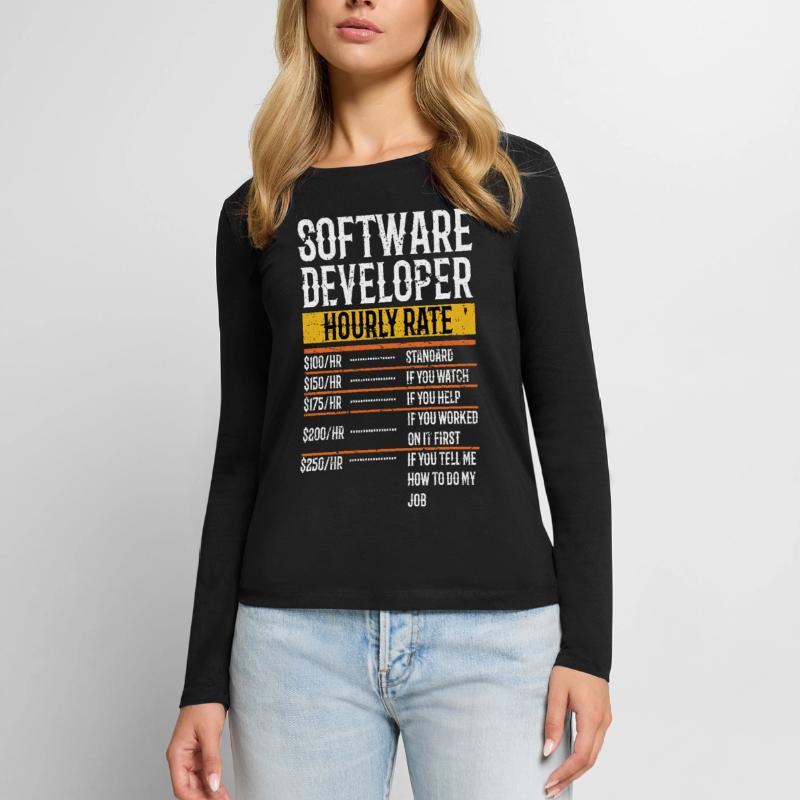 Software Developer Hourly Rate Software Developer Frauen Premium Bio Langarmshirt