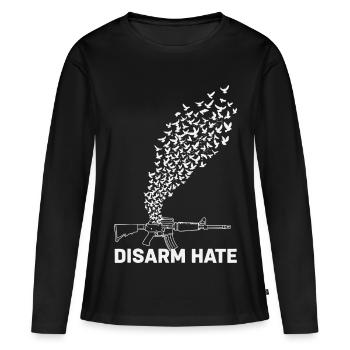 Désarmer Haine Paix Les colombes se lèvent dans la liberté - T-shirt manches longues Premium bio Femme - noir - Devant - Julia (174cm)