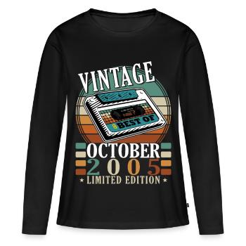 2005 Octobre 2005 Jubilé Octobre 2005 - T-shirt manches longues Premium bio Femme - noir - Devant - Julia (174cm)