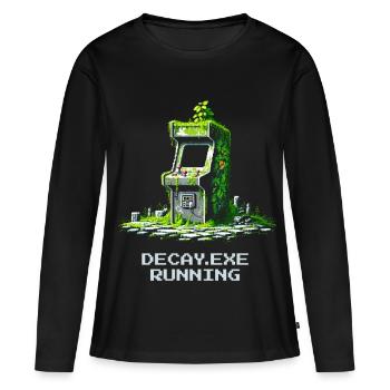 Verfall.exe running | Retro Arcade Dystopia - Women's Premium Organic Long Sleeve Shirt - black - Front - Julia (174cm)