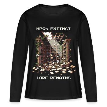 Les PNJ disparus, l’histoire reste | Post-apocalyptique - T-shirt manches longues Premium bio Femme - noir - Devant - Julia (174cm)