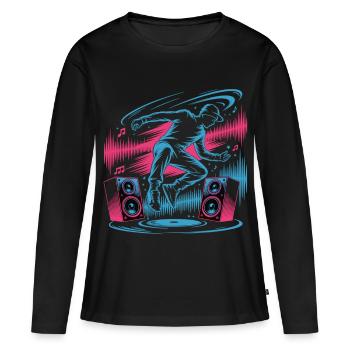 Streetdance Beat – Urban DJ Music Design - T-shirt manches longues Premium bio Femme - noir - Devant - Julia (174cm)