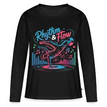 Streetdance Beat – Urban DJ Music Design - T-shirt manches longues Premium bio Femme - noir - Devant - Julia (174cm)