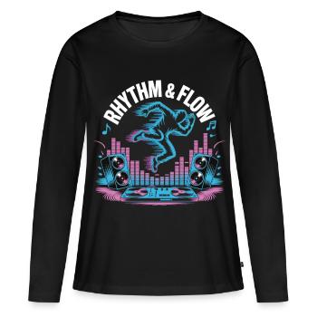Streetdance Beat – Urban DJ Music Design - T-shirt manches longues Premium bio Femme - noir - Devant - Julia (174cm)