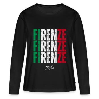 J’aime Florence, Florence Italie - T-shirt manches longues Premium bio Femme - noir - Devant - Julia (174cm)
