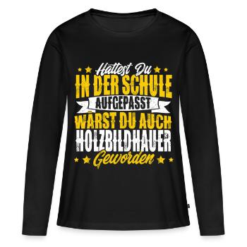 Sculpteur sur bois - T-shirt manches longues Premium bio Femme - noir - Devant - Julia (174cm)