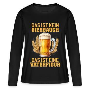 Vatertag DAS IST KEIN BIERBAUCH DAS IST VATERFIGUR - Frauen Premium Bio Langarmshirt - Schwarz - Vorne - Julia (174cm)