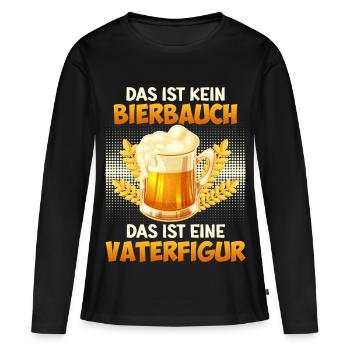 Bald Papa KEIN BIERBAUCH ABER VATERFIGUR - Frauen Premium Bio Langarmshirt - Schwarz - Vorne - Julia (174cm)