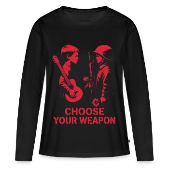 Choisissez votre arme – La paix au lieu de la guerre - T-shirt manches longues Premium bio Femme - noir - Devant - Julia (174cm)