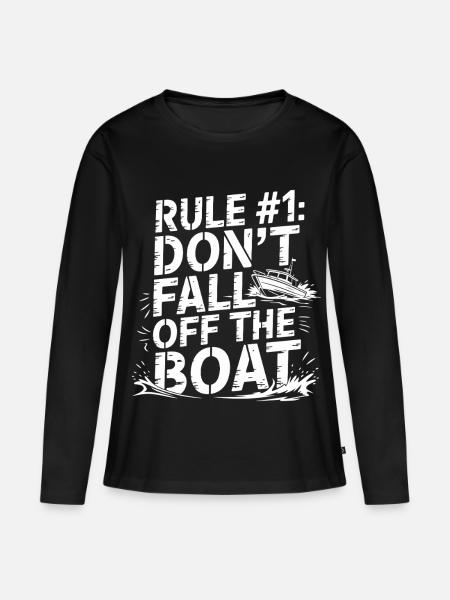 Regel Nr.1: Nicht vom Boot fallen - Frauen Premium Bio Langarmshirt - Schwarz
