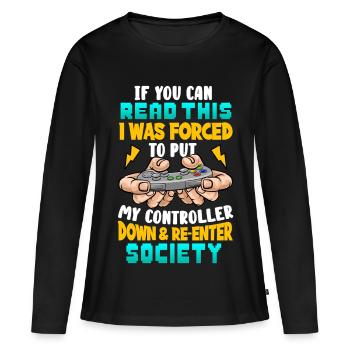 Gaming - Frauen Premium Bio Langarmshirt - Schwarz - Vorne - Julia (174cm)
