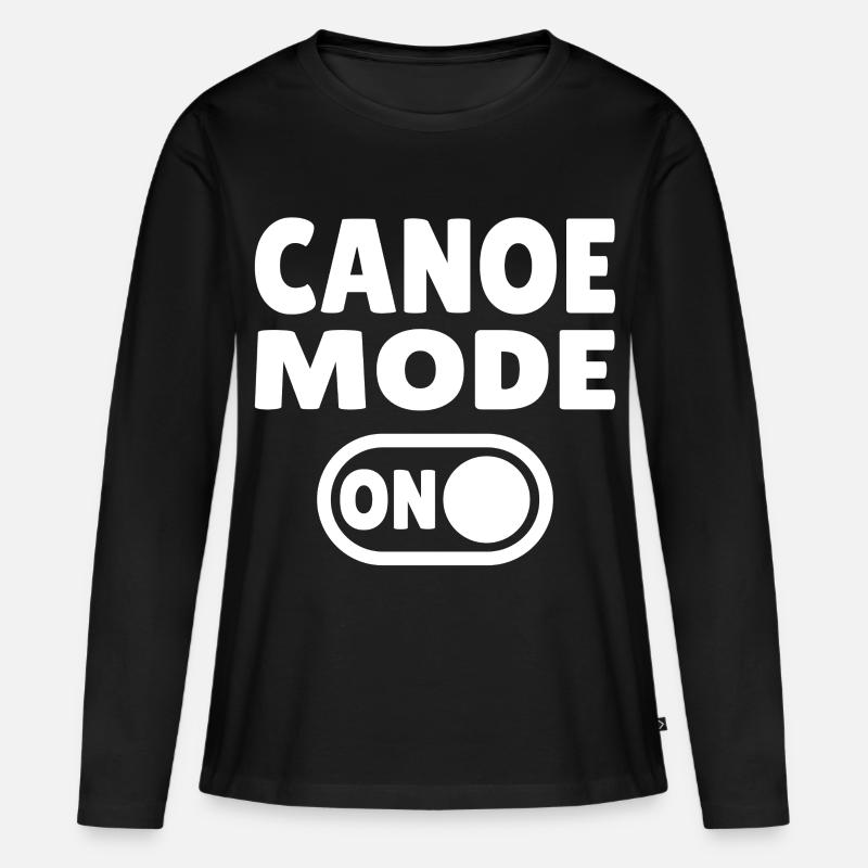 Canoe Mode ON - Frauen Premium Bio Langarmshirt - Schwarz