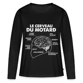 Cerveau Motard Anatomie - T-shirt manches longues Premium bio Femme - noir - Devant - Julia (174cm)