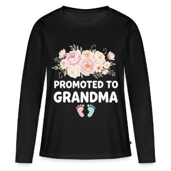 Mamie enceinte chargeant future grand-mère - T-shirt manches longues Premium bio Femme - noir - Devant - Julia (174cm)