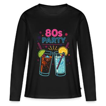 80s Party Neon Drinks - Women's Premium Organic Long Sleeve Shirt - black - Front - Julia (174cm)