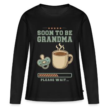 Mamie enceinte chargeant future grand-mère - T-shirt manches longues Premium bio Femme - noir - Devant - Julia (174cm)