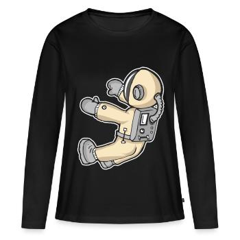 Espace - T-shirt manches longues Premium bio Femme - noir - Devant - Julia (174cm)