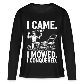 Je suis venu, j’ai fauché, j’ai conquis - T-shirt manches longues Premium bio Femme - noir - Devant - Julia (174cm)