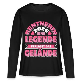 Pensioner 2026 - Retirement - Pension - Women's Premium Organic Long Sleeve Shirt - black - Front - Julia (174cm)