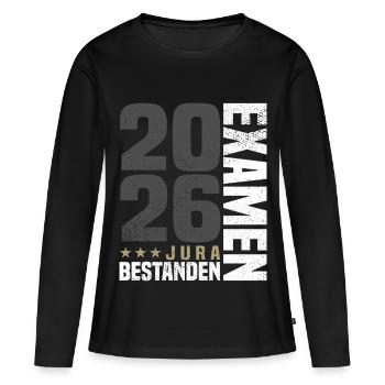 Examen de droit 2026 - T-shirt manches longues Premium bio Femme - noir - Devant - Julia (174cm)