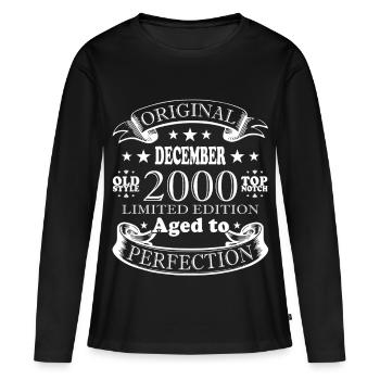Décembre 2000 Jubilé Décembre 2000 Décembre - T-shirt manches longues Premium bio Femme - noir - Devant - Julia (174cm)