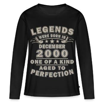 Décembre 2000 Jubilé de décembre Décembre 2000 - T-shirt manches longues Premium bio Femme - noir - Devant - Julia (174cm)