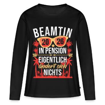 Beamtin in Pension Pensionierung Pensionärin 2026 - Frauen Premium Bio Langarmshirt - Schwarz - Vorne - Julia (174cm)