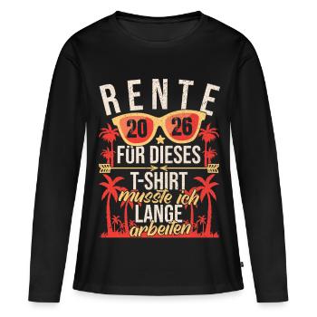 Pension 2026 Pension de retraite des retraités Adieu - T-shirt manches longues Premium bio Femme - noir - Devant - Julia (174cm)