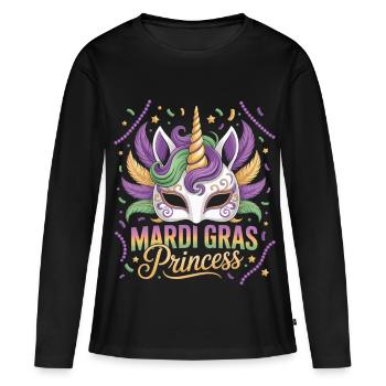 Déguisement de Princesse Licorne Mardi Gras - T-shirt manches longues Premium bio Femme - noir - Devant - Julia (174cm)