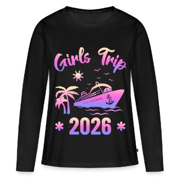 Girls Trip 2026 Cruise Kreuzfahrt Squad - Frauen Premium Bio Langarmshirt - Schwarz - Vorne - Julia (174cm)