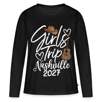 Voyage entre filles Nashville 2027 - T-shirt manches longues Premium bio Femme - noir - Devant - Julia (174cm)
