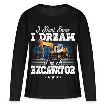 Opérateur d’excavatrice - T-shirt manches longues Premium bio Femme - noir - Devant - Julia (174cm)