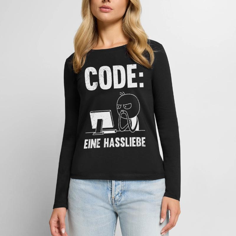 Coder CODE EINE HASSLIEBE LUSTIG Frauen Premium Bio Langarmshirt