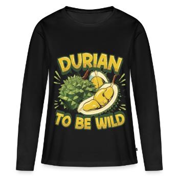 Durian pour être sauvage - T-shirt manches longues Premium bio Femme - noir - Devant - Julia (174cm)