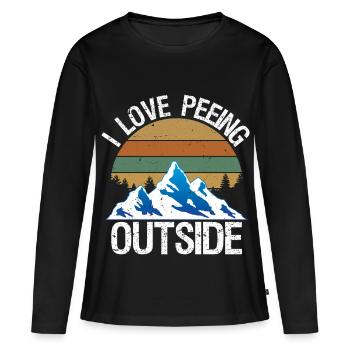 I Love Peeing Outside Camping Hiking - T-shirt manches longues Premium bio Femme - noir - Devant - Julia (174cm)