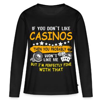 Jeu Casino Casino - T-shirt manches longues Premium bio Femme - noir - Devant - Julia (174cm)