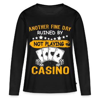 Jeu Casino Casino - T-shirt manches longues Premium bio Femme - noir - Devant - Julia (174cm)