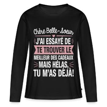 Schwägerin-Humor-Geschenkidee - Frauen Premium Bio Langarmshirt - Schwarz - Vorne - Julia (174cm)