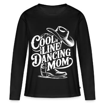Ligne de danseuse avec maman western Tee - T-shirt manches longues Premium bio Femme - noir - Devant - Julia (174cm)