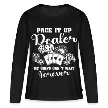 Jeu Casino Casino - T-shirt manches longues Premium bio Femme - noir - Devant - Julia (174cm)