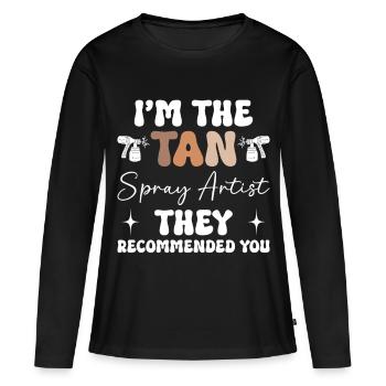 Technicien en spray bronzant Artiste bronzant Spray Tan Tech - T-shirt manches longues Premium bio Femme - noir - Devant - Julia (174cm)