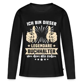 Expressions des comptables - T-shirt manches longues Premium bio Femme - noir - Devant - Julia (174cm)