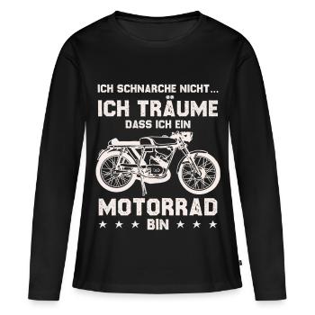 Je rêve que la moto soit vintage imprimée - T-shirt manches longues Premium bio Femme - noir - Devant - Julia (174cm)
