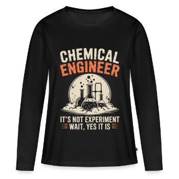 Humor im Experiment eines stolzen Chemieingenieurs - Frauen Premium Bio Langarmshirt - Schwarz - Vorne - Julia (174cm)