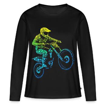 Motocross, pilote de motocross, motocross, motocross - T-shirt manches longues Premium bio Femme - noir - Devant - Julia (174cm)