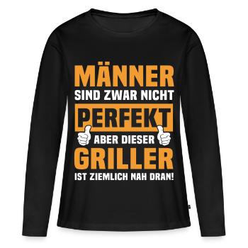 Expressions amusantes du Griller - T-shirt manches longues Premium bio Femme - noir - Devant - Julia (174cm)