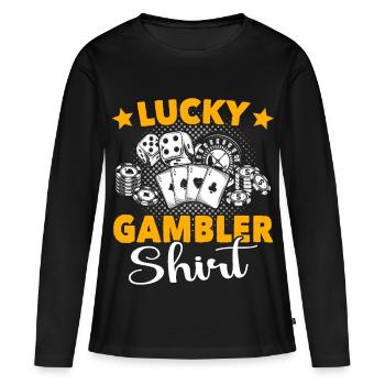 Casino - T-shirt manches longues Premium bio Femme - noir - Devant - Julia (174cm)